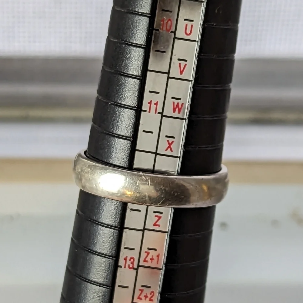 Sterling Silver 925 wedding band ring size 12 unisex silver ring vintage